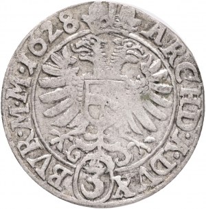 3 Kreuzer 1628 FERDINAND II. Bohemia Kutná Hora R!!