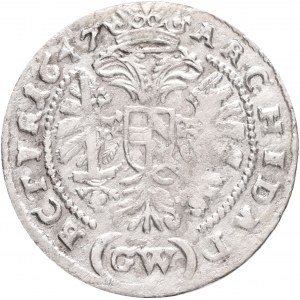 3 Kreuzer 1647 GW FERDINAND III. Boemia Slesia GLATZ RR!