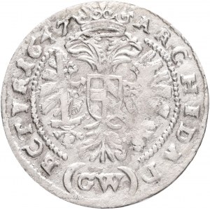 3 Kreuzer 1647 GW FERDINAND III. Bohemia Silesia GLATZ RR!