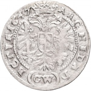 3 Kreuzer 1647 GW FERDINAND III. Boemia Slesia GLATZ RR!