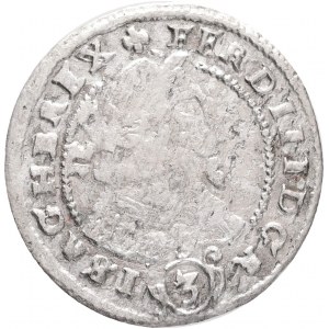 3 Kreuzer 1647 GW FERDINAND III. Bohemia Silesia GLATZ RR!