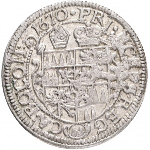 3 Kreuzer 1670 CHARLES II. Liechtenstein-Kastelkorn Bistum Olomouc außergewöhnliches Exemplar