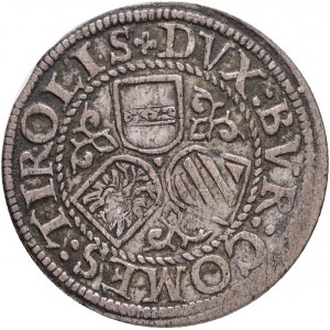 3 Kreuzer ND FERDINAND II. Austria Tyrol 1577-95 odmiana  BUR COMES TIROLIS z kółkiem w łańcuchu