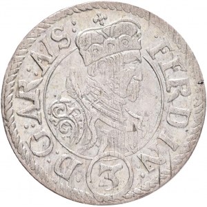 3 Kreuzer ND FERDINAND II. Rakúsko Tirolsko 1577-95 var.  BUR COMES TIROLIS bez kruhu
