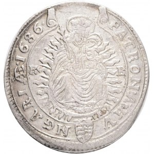 XV. Kreuzer LEOPOLD I. 1686 K.B. R! Niezwykły okaz