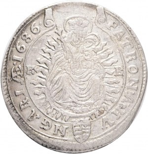 XV. Kreuzer LEOPOLD I. 1686 K.B. R! Außerordentliches Exemplar