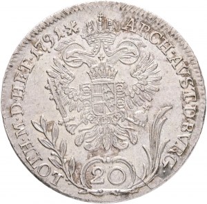 20 Kreuzer 1791 B LEOPOLD II. Kremnica