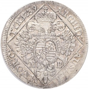 ¼ Thaler 1739 N.B. Carlo VI. Ungheria Nagybanya