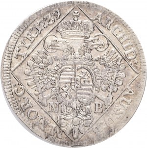 ¼ Thaler 1739 N.B. CHARLES VI. Hungary Nagybanya