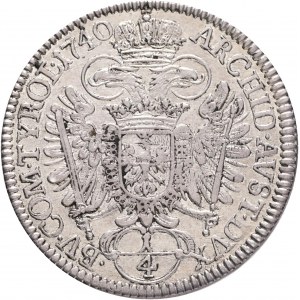 ¼ Thaler 1740 CHARLES VI. Tyrol Hall