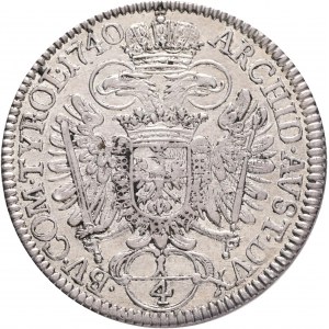 ¼ Thaler 1740 CHARLES VI. Salle du Tyrol