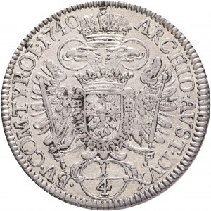 ¼ Thaler 1740 CHARLES VI. Tyrolská hala