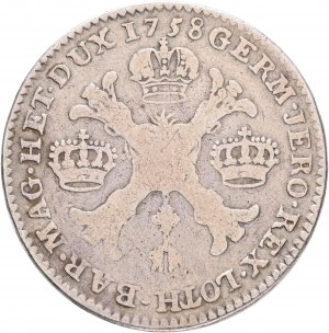 ½ Kronenthaler 1758 MARIA THERESIA Brusel Rakúske Holandsko Typ 1