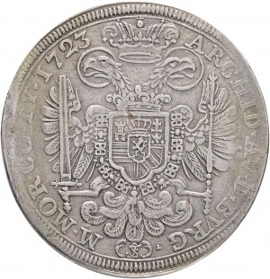 1 Thaler 1723 FS CHARLES VI. Prague Bohemia R ! F.Scharff