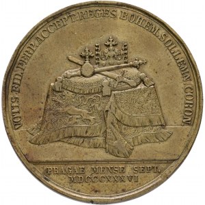 Médaille FERDINAND V. 1836 Couronnement tchèque du couple royal à Prague