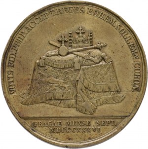 Medal FERDINAND V. 1836 Czeska koronacja pary królewskiej w Pradze