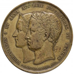 Medaglia FERDINANDO V. 1836 incoronazione ceca della coppia reale a Praga