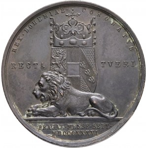 Médaille FERDINAND V. 1836 Couronnement par le roi tchèque, portrait du roi