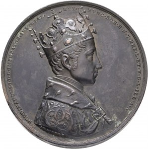 Medaglia FERDINANDO V. 1836 Incoronazione da parte del Re ceco, ritratto del Re