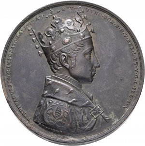 Medaglia FERDINANDO V. 1836 Incoronazione da parte del Re ceco, ritratto del Re