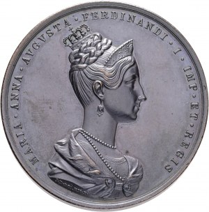 Medaille FERDINAND V. 1836 Die Krönung von MARIA ANNA in Prag, Porträt von ANNA MARIA