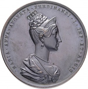 Medaila FERDINAND V. 1836 Korunovácia MÁRIE ANNY v Prahe, portrét MÁRIE ANNY