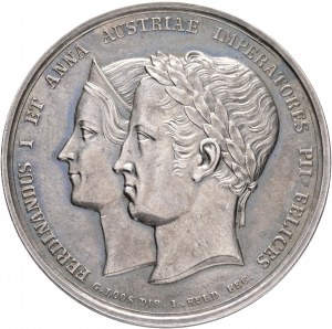 Medaglia 1836 Incoronazione del re boemo a Praga, di G.Loos e L.Held patina d'argento vecchio