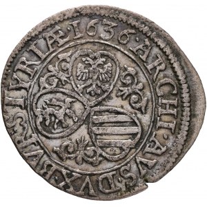 3 Kreuzer 1636 FERDINAND II. Rakúsko Graz