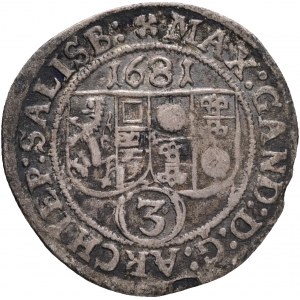 3 kreuzer 1681 MAX GANDOLF von KUENBURG Salzburg