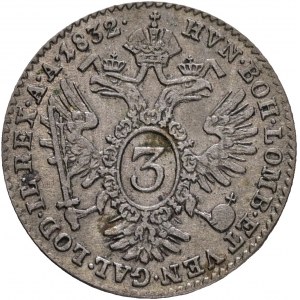 Austria 3 Kreuzer 1832 A FRANCIS I. Wiedeń