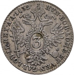 Austria 3 Kreuzer 1832 A FRANCIS I. Wiedeń