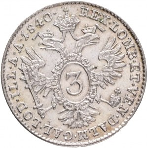 Rakúsko 3 Kreuzer 1840 A FERDINAND I. Viedeň