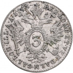 Austria 3 Kreuzer 1845 A FERDINAND I. Vienna