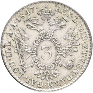 Austria 3 Kreuzer 1847 A FERDINAND I. Vienna