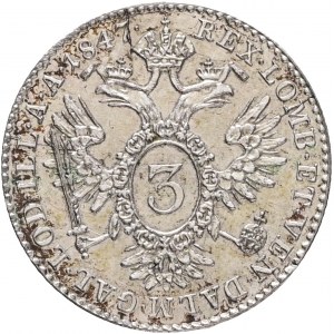 Rakúsko 3 Kreuzer 1847 C FERDINAND I.Praha