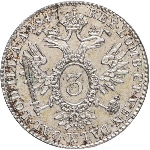 Rakúsko 3 Kreuzer 1847 C FERDINAND I.Praha