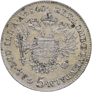 Autriche 5 Kreuzer 1840 C FERDINAND I. Prague juste.