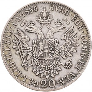 Austria 20 Kreuzer 1856 A FRANZ JOSEPH I. Vienna R!