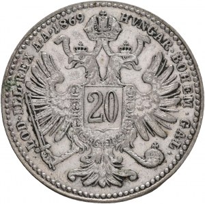 Autriche 20 Kreuzer 1869 FRANZ JOSEPH I.