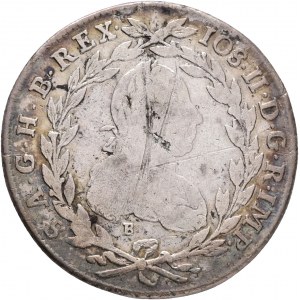 Austria 20 Kreuzer 1781 B JOSEPH II. Con leone, graffi
