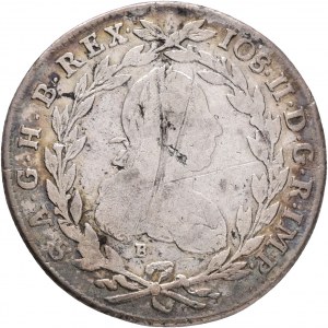 Austria 20 Kreuzer 1781 B JOSEPH II. Con leone, graffi