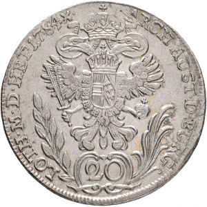 Austria 20 Kreuzer 1784 F JOSEPH II. con leone