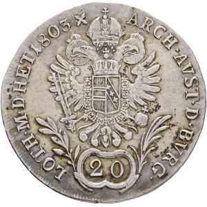 Austria 20 Kreuzer 1803 G FRANCIS II. Nagybanya giusto.