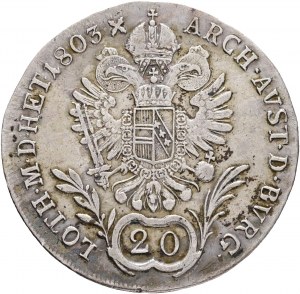 Austria 20 Kreuzer 1803 G FRANCIS II. Nagybanya giusto.