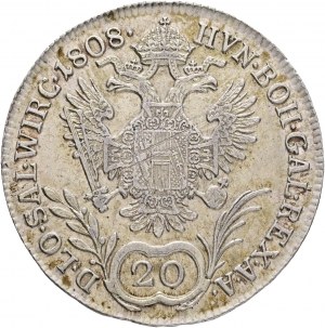 Rakúsko 20 Kreuzer 1808 A FRANCIS I. Viedeň len.