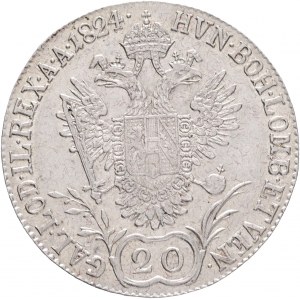 Austria 20 Kreuzer 1824 A FRANCIS I. Vienna