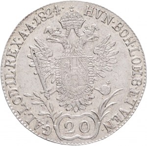 Rakúsko 20 Kreuzer 1824 A FRANCIS I. Viedeň