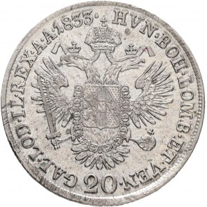 Austria 20 Kreuzer 1833 C FRANCIS I. Prague