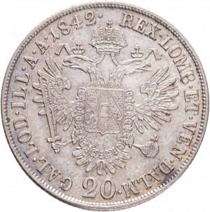 Austria 20 Kreuzer 1842 A FERDINAND I. Wiedeń