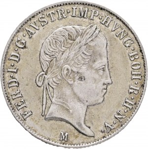 Austria 20 Kreuzer 1843 M FERDINAND I. Defekt planchet Milano